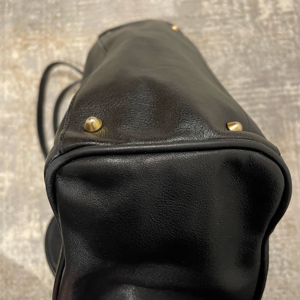 Genuine Leather Hand Made in Italy Black Shoulder Handbag Purse Bag - Picture 6 of 11